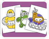 Bath Toy Characters Colouring-in Sheets